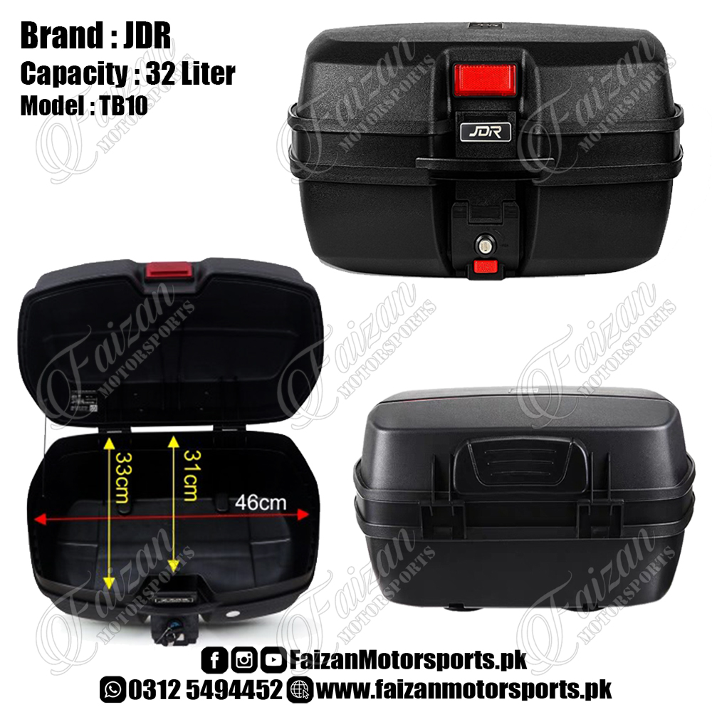 JDR Tail Box - 32 Liter - Metal Plate - Top Luggage Container - Model ...